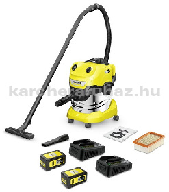 Karcher WD 4-18 S Dual Battery Set V-20/22 száraz-nedves porszívó - 1.628-626.0